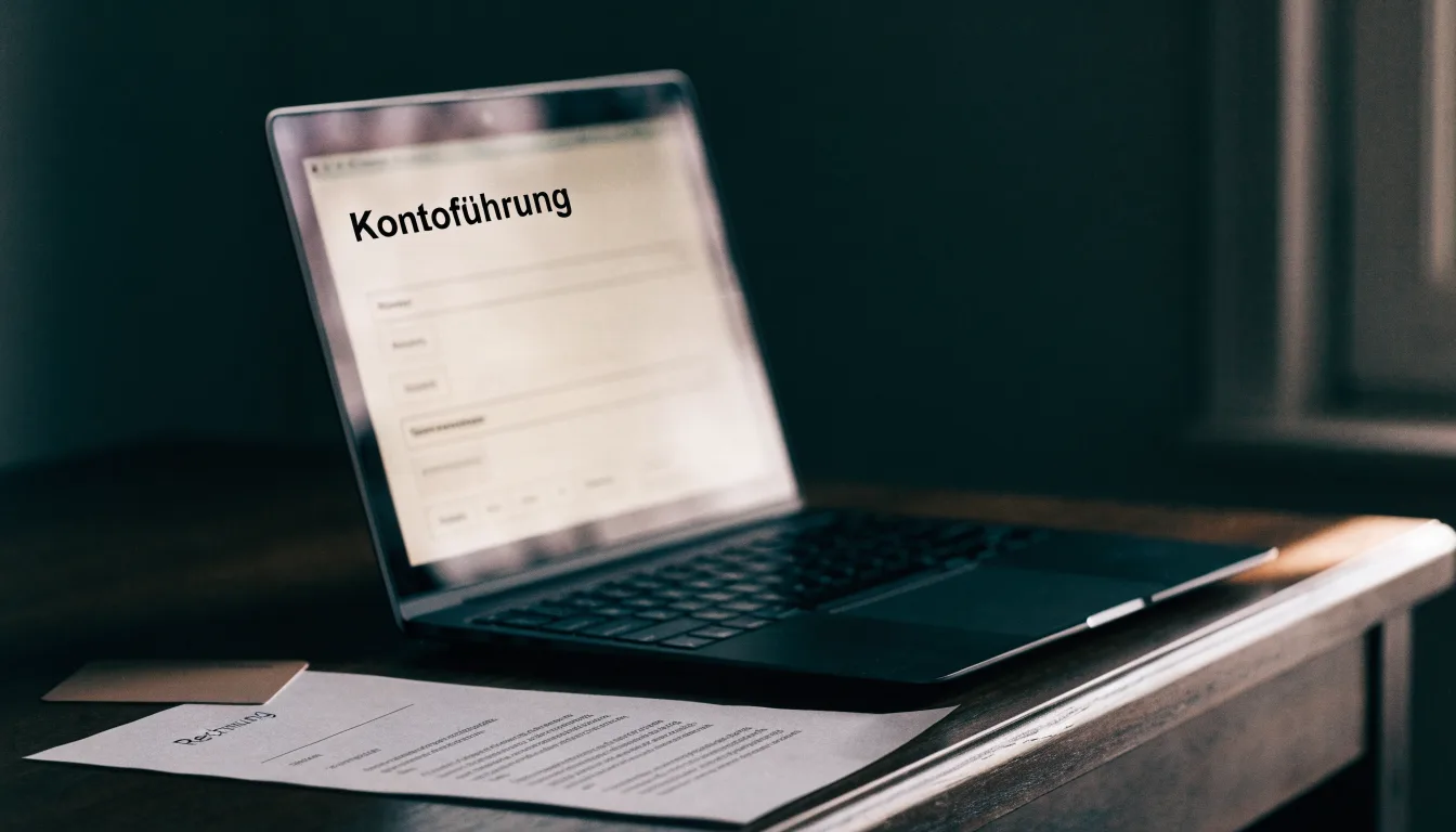Eine Balkenwaage aus Messing steht auf einem Schreibtisch, daneben ein hölzerner Hammer, das Licht fällt von einem hohen Fenster.